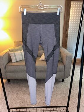 Lululemon High-Waist Colorblock Gray Athletic Leggings